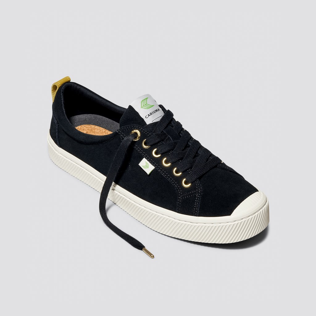 OCA LOW Cariuma Low Top Daim Noir Femme | KUT-3397172